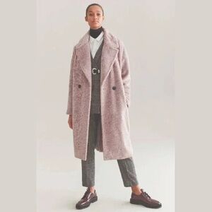 AVEC LES FILLES Tan Boucle Faux Fur‎ Cocoon Coat Size M